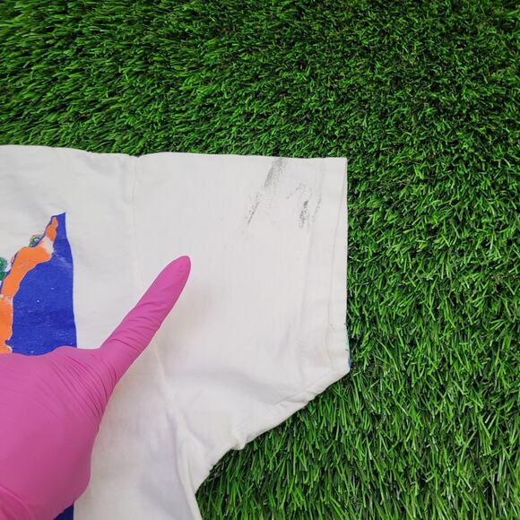 Vintage 80s Florida Gators Football Shirt M/L 20x23 Crop USA - Picture 8 of 16